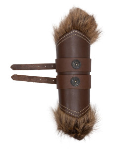 Viking greaves in leather model Jotun, brown 2