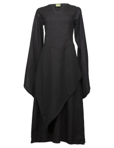 Medieval cotton dress model Galatea, black color