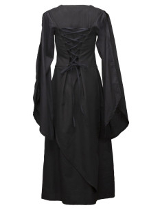 Medieval cotton dress model Galatea, black color 2