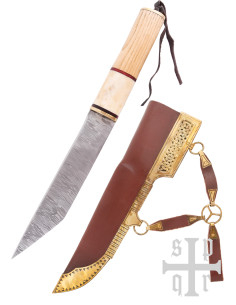 Viking Sax Knife in Damascus Steel