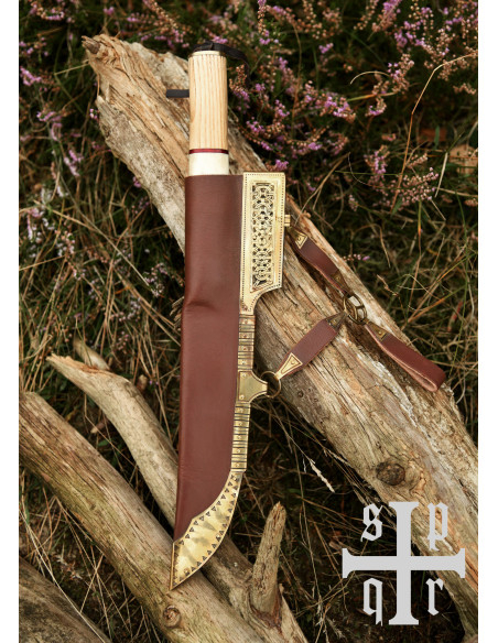 Viking Sax Knife in Damascus Steel