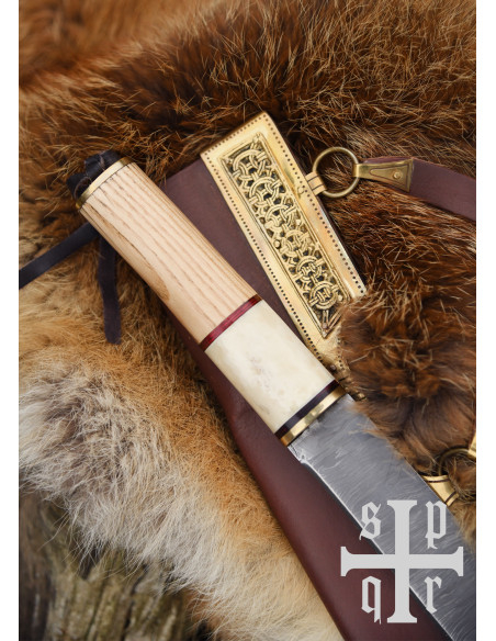 Viking Sax Knife in Damascus Steel