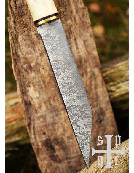 Viking Sax Knife in Damascus Steel