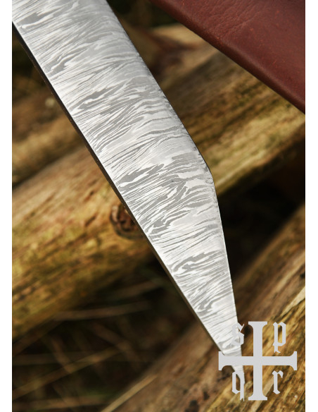 Viking Sax Knife in Damascus Steel