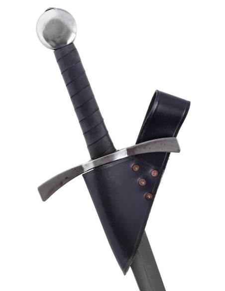 Black leather sword belt