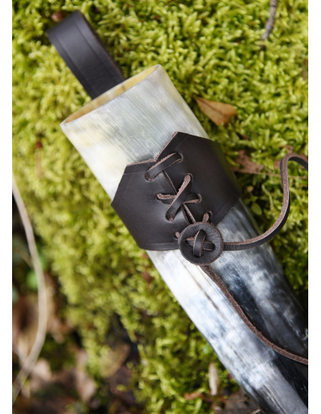 Large horn holder strap, brown