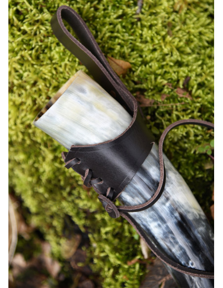 Large horn holder strap, brown