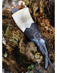 Small horn holder strap, brown 2