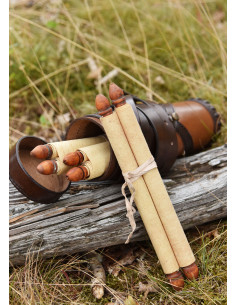 Roman Cap Scroll Holder in Leather 2