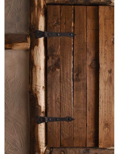 Hand-forged medieval door hinge