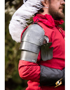 Medieval steel shoulder pads model Landsknecht, blackened...