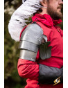 Medieval steel shoulder pads model Landsknecht, blackened finish
