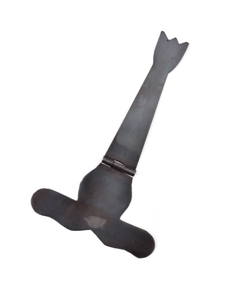 Medieval chest hinge forged in steel