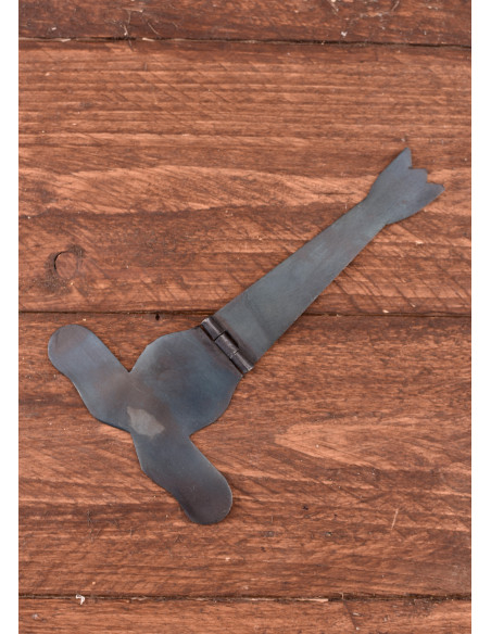 Medieval chest hinge forged in steel