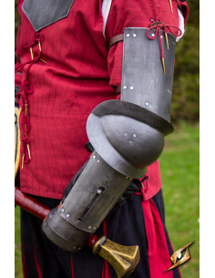 Medieval steel arms model Landsknecht, blackened finish