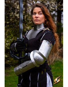 Medieval steel arms model Landsknecht, polished finish