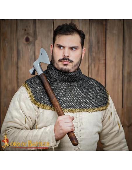 Brass chain mail ring bag with rivets... Brass chain mail ring bag with rivets...