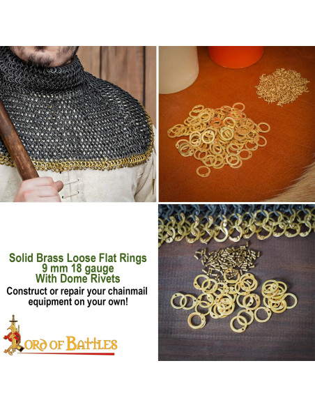 Brass chain mail ring bag with rivets... Brass chain mail ring bag with rivets...