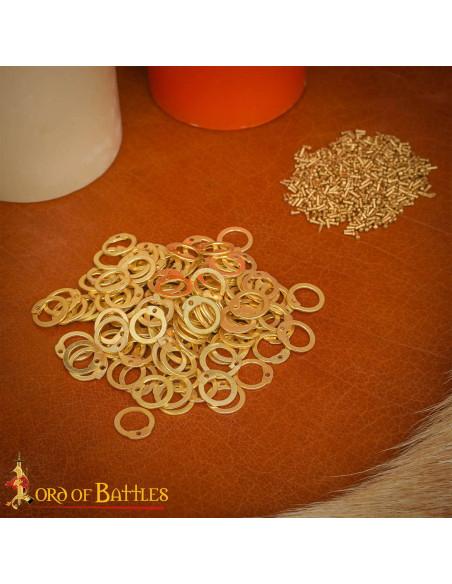 Brass chain mail ring bag with rivets... Brass chain mail ring bag with rivets...