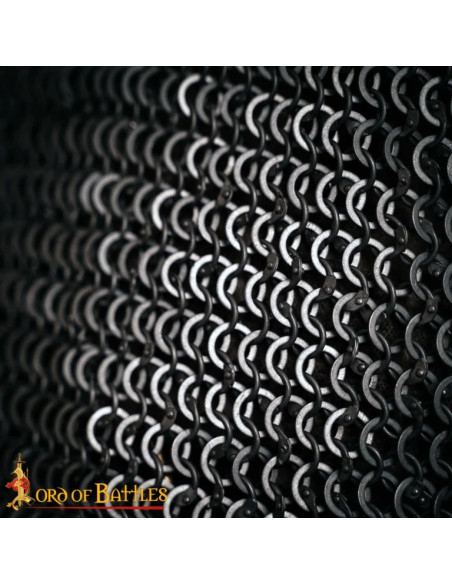 Riveted Blackened Round Ring Chainmail