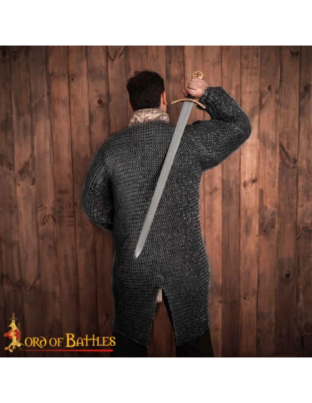 Riveted Blackened Round Ring Chainmail