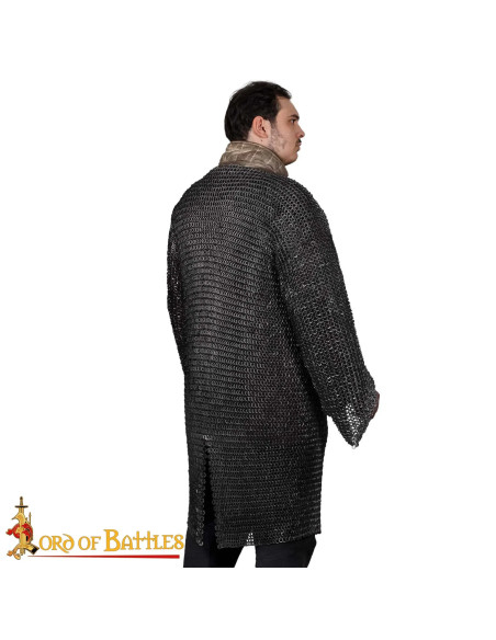 Riveted Blackened Round Ring Chainmail