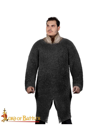 Riveted Blackened Round Ring Chainmail