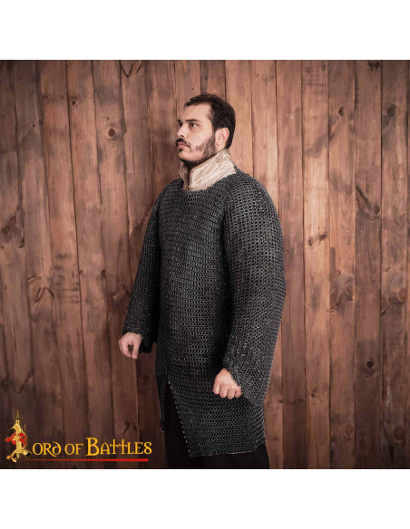 Riveted Blackened Round Ring Chainmail