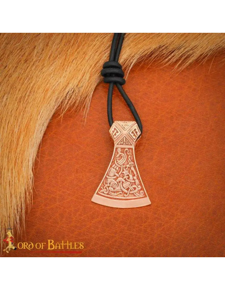 Celtic-Viking axe pendant, bronze finish