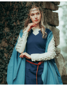 Medieval cotton dress model Galatea, color blue 2