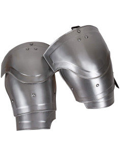 Medieval steel shoulder pads model Nova, polished finish