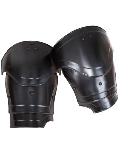 Medieval shoulder pads in steel model Nova, blackened finish
