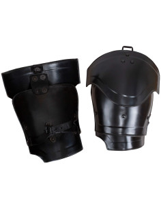 Medieval shoulder pads in steel model Nova, blackened finish 2