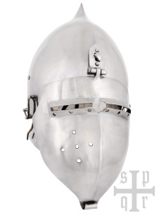 Medieval Helmet with Visor and Onion Top