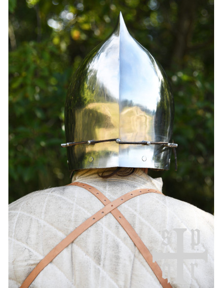 Medieval Helmet with Visor and Onion Top Medieval Helmet with Visor and Onion Top