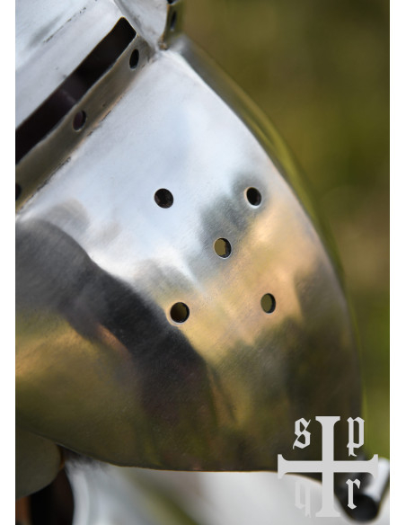 Medieval Helmet with Visor and Onion Top Medieval Helmet with Visor and Onion Top