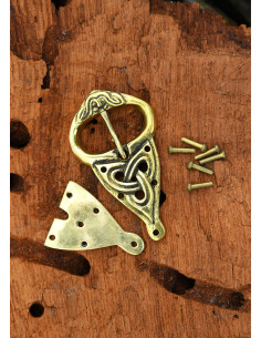 Viking belt buckle with rivets, brass