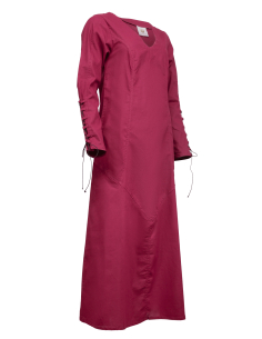 Long medieval cotton tunic model Antaris, burgundy color 2