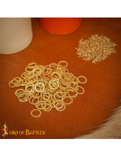 Flat brass ring pack with rivets (9 mm.)