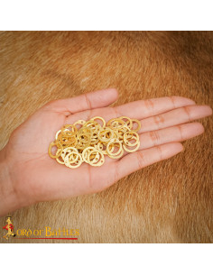 Flat brass ring pack with rivets (9 mm.) 2