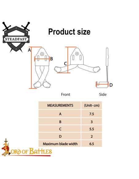 Steel support to hang sword vertically