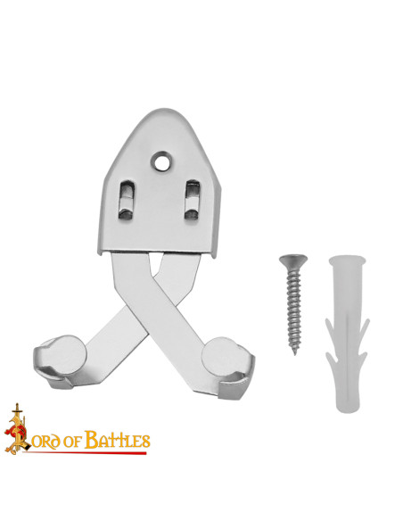 Steel support to hang sword vertically