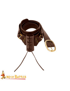 Leather sword belt with holster