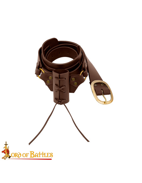 Leather sword belt with holster