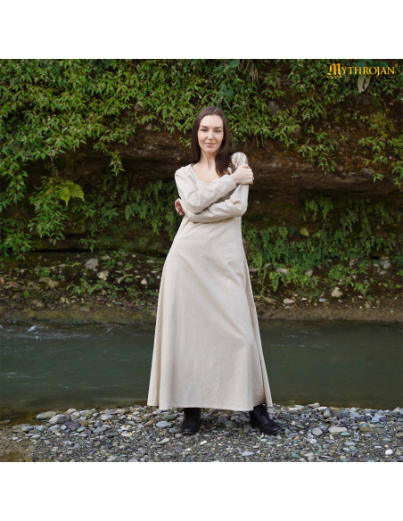 Medieval dress with round neck model...