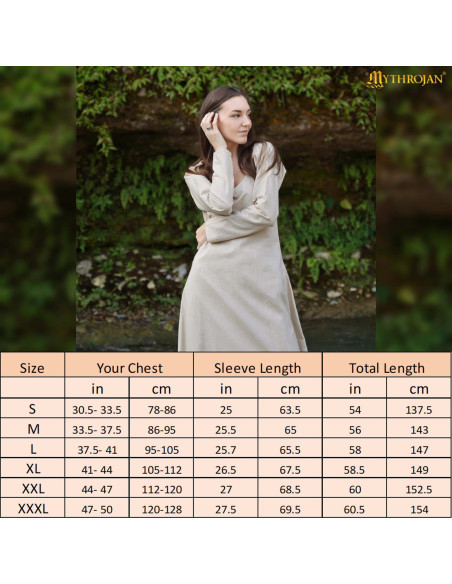 Medieval dress with round neck model...