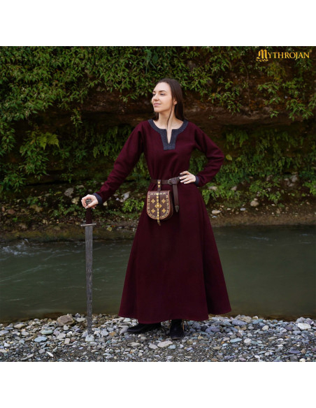 Viking dress with decorative borders,...