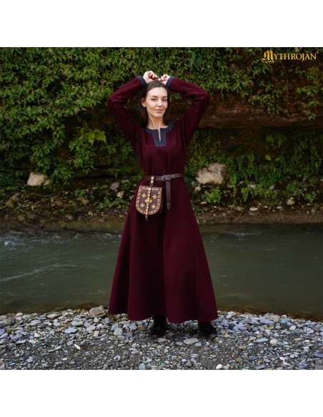Viking dress with decorative borders,...