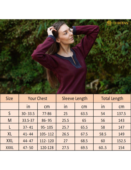 Viking dress with decorative borders,...