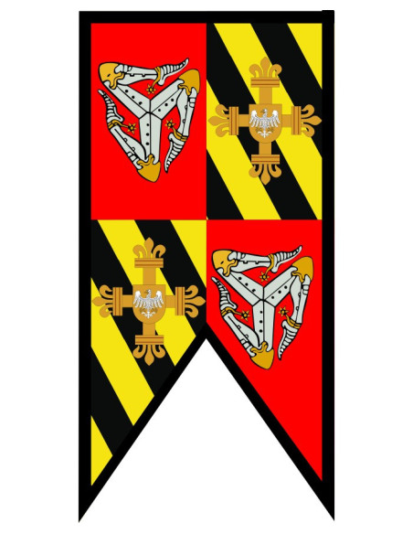 Medieval Banner with Quartered Pikes,...